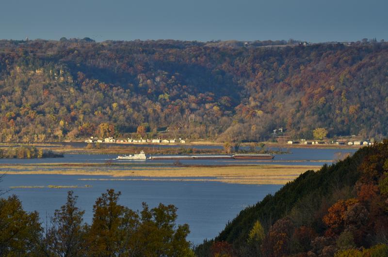 Barge on Mississippi River