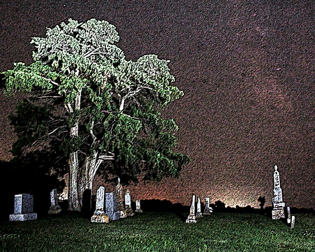Competition entry: Cemetery at night