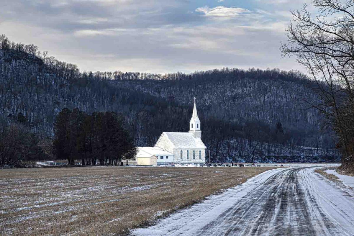 Competition entry: white church in the driftless area 