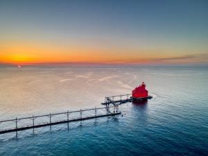 Sturgeon Bay Ship Canal Pierhead Lighthouse Sunrise