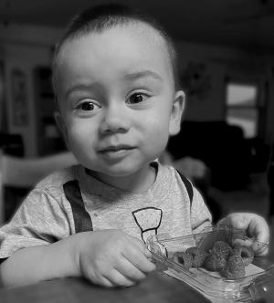 Competition entry: Noah loves his raspberries